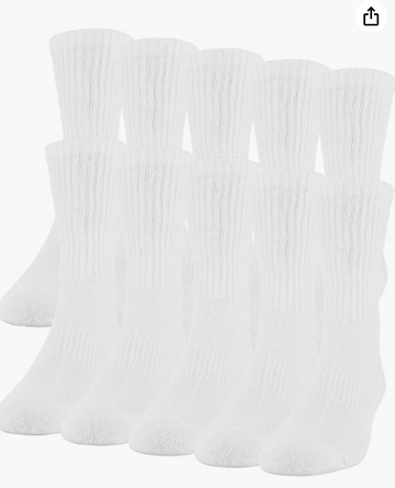 Gildan Men's Active Cotton Crew Socks, 10-pairs